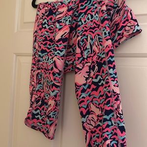 EUC Lilly Pulitzer Luxletic pink and multi-colored leggings — cross-posted